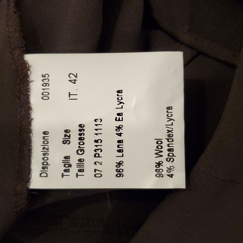 Piazza Sempione Women's High rise brown wool Pants European Size 42 new with tag - Picture 9 of 10